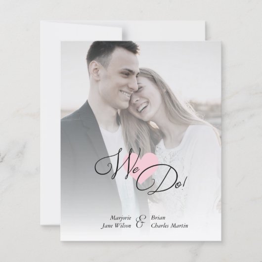 Rosa Herz Classic Romantik 2 Foto Hochzeit (Vorderseite)