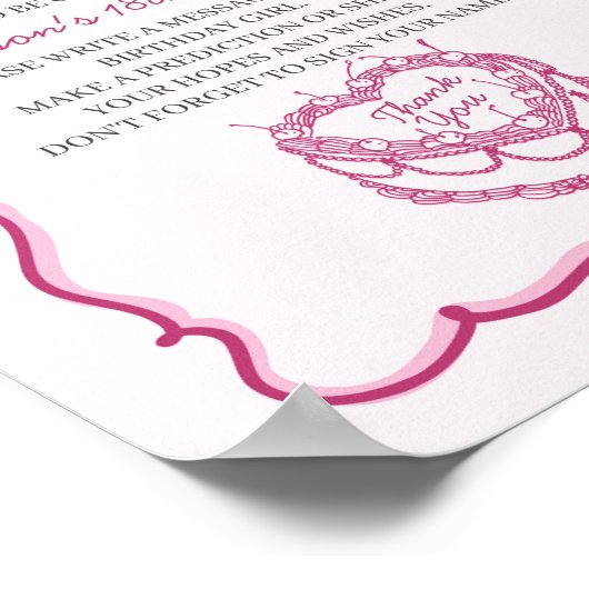 Rosa Herz Coquette Cherry Cake Bday Time Kapsel Poster (Ecke)