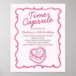 Rosa Herz Coquette Cherry Cake Bday Time Kapsel Poster
