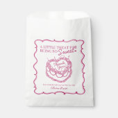 Rosa Herz Coquette Cherry Cake Brautparty Geschenktütchen (Vorderseite)