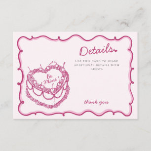 Rosa Herz Coquette Cherry Kuchen Details Beilage Begleitkarte