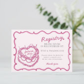 Rosa Herz Coquette Cherry Kuchen Registrierung ein Begleitkarte (Stehend Vorderseite)