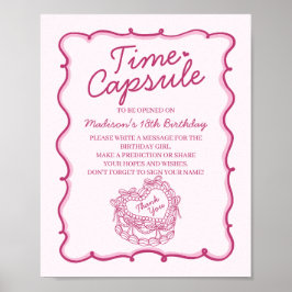 Rosa Herz Coquette Kuchen Geburtstag Kapsel Poster