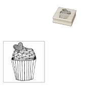 Rosa Herz Cupcake Sprinkles Liebe Hochzeits-Briefm Gummistempel (Stempel)