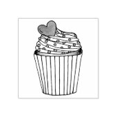 Rosa Herz Cupcake Sprinkles Liebe Hochzeits-Briefm Gummistempel (Prägung)