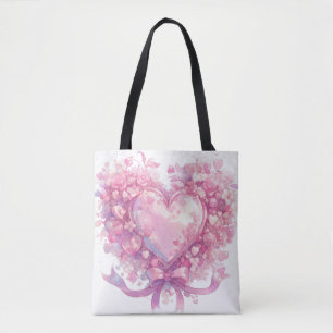 Rosa Herz der Liebe Tasche