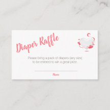 Rosa Herz Diaper Raffle Girl Baby Dusche