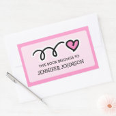 Rosa Herz Dieses Buch gehört zum Aufkleber (Umschlag)