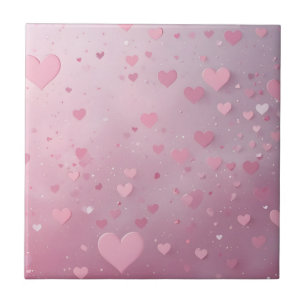 Rosa Herz-Dusche Fliese