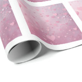Rosa Herz-Dusche Geschenkpapier (Rolleneckpunkt)