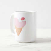 Rosa Herz-Eiscreme Kaffeetasse (Vorderseite Links)