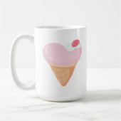 Rosa Herz-Eiscreme Kaffeetasse (Links)
