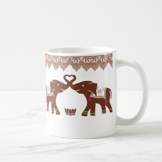 Rosa Herz-Elefant-Tasse Kaffeetasse (Rechts)
