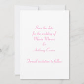 Rosa Herz Elegante Save The Date (Rückseite)
