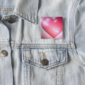 Rosa Herz-Entwurfs-Quadrat-Button Button (Beispiel)