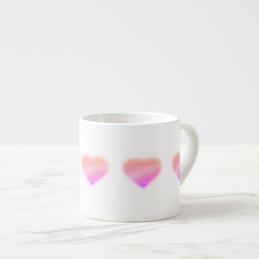 rosa Herz Espressotasse (Vorderseite Rechts)