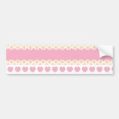 Rosa Herz-Eyelet Hintergrund Autoaufkleber (Vorne)