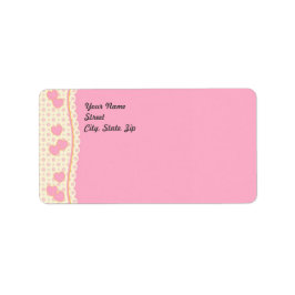 Rosa Herz-Eyelet Hintergrundadresse Aufkleber Adressaufkleber