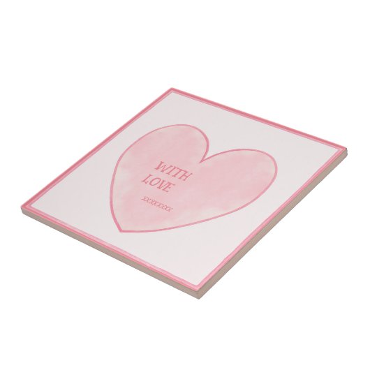 rosa Herz Fliese (Seite)