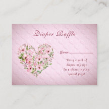 Rosa Herz Floral Babydusche Umschließung