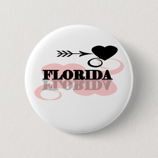 Rosa Herz Florida Button (Vorderseite)