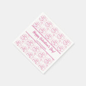 Rosa Herz Formen Muster & Text - Valentinstag Serviette (Ecke)