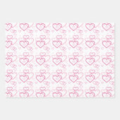 Rosa Herz Formen Muster - Valentinstag Geschenkpapier Set (Vorderseite 3)