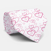 Rosa Herz Formen Muster - Valentinstag Krawatte (Gerollt)