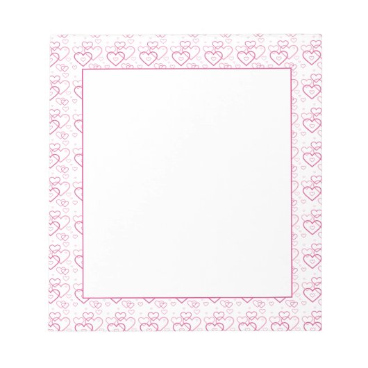 Rosa Herz Formen Muster - Valentinstag Notizblock (Vorderseite)