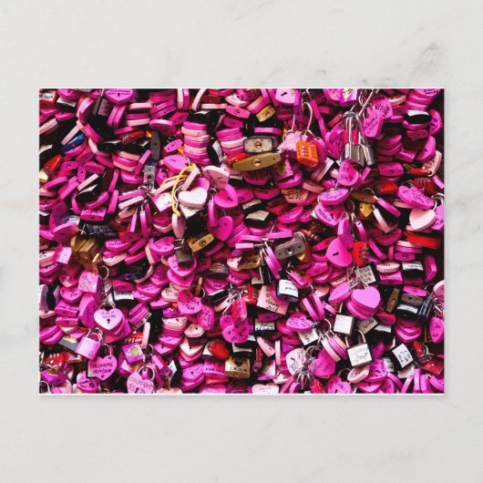 Rosa herz-förmige Lieben in Verona Postkarte (Vorderseite)