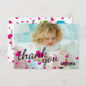 Rosa Herz-Foto - 3x5 danken Ihnen flache Karte (Vorne/Hinten)