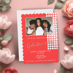 Rosa Herz-Freund-Foto Galentine`s Day  Einladung