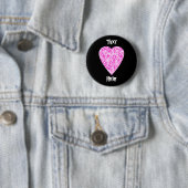 Rosa Herz. Gemusterter Herz-Entwurf Button (Beispiel)