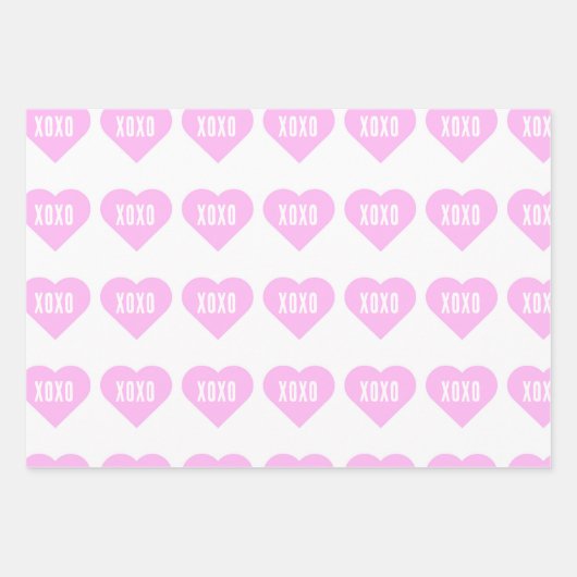 rosa Herz Geschenkpapier Set (Vorderseite 2)