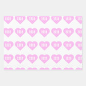 rosa Herz Geschenkpapier Set (Vorderseite)