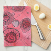 Rosa Herz-Geschirrtuch Geschirrtuch (Viertel Falte)