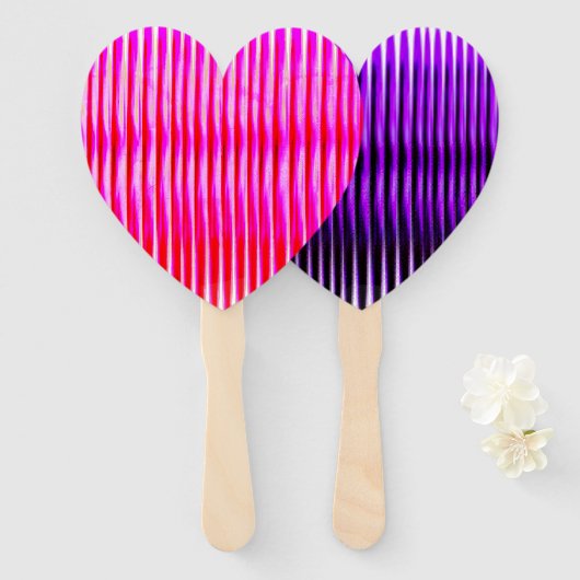 Rosa Herz gestreiftes Set der Lüfter Fächer (Vorne und Hinten)