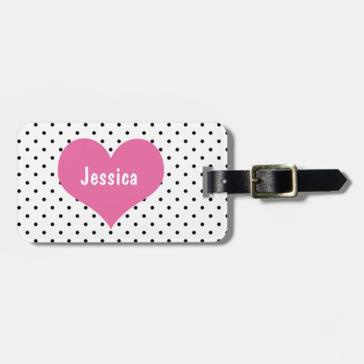 Rosa Herz - Girly Adressen-Gepäckanhänger Gepäckanhänger (Vorderseite horizontal)