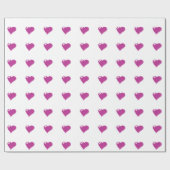 Rosa Herz glänzendes Wrapping Paper Geschenkpapier (Flach)