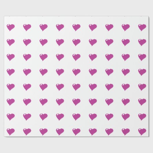 Rosa Herz glänzendes Wrapping Paper Geschenkpapier (Flach)