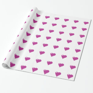 Rosa Herz glänzendes Wrapping Paper Geschenkpapier