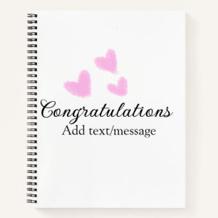 Rosa Herz Gratulation Abschluss Wasserfarbe a Notizblock