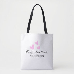 Rosa Herz Gratulation Abschluss Wasserfarbe a Tasche