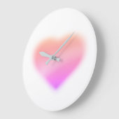 rosa Herz Große Wanduhr (Winkel)