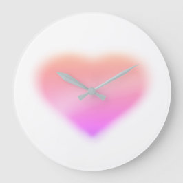 rosa Herz Große Wanduhr