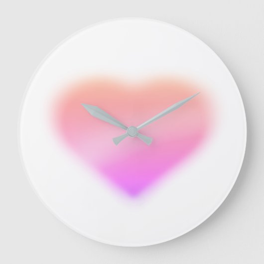 rosa Herz Große Wanduhr (Vorderseite)