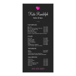 Rosa Herz Haare Salon Black Price List Menü