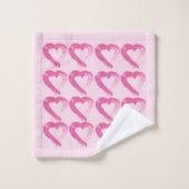 Rosa Herz Handtuch Set (Waschlappen)