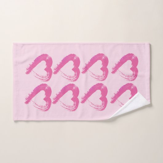 Rosa Herz Handtuch Set (Handtuch)