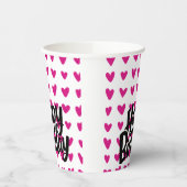 Rosa Herz Happy Geburtstag Papier Cup Pappbecher (Links)